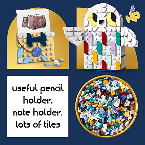 LEGO DOTS Hedwig Pencil Holder 41809, Harry Potter Owl Desk Accessories, Pencil Pot and Noteholder, Toy Crafts Set for Kids, Easter Gift Idea and Basket Stuffer