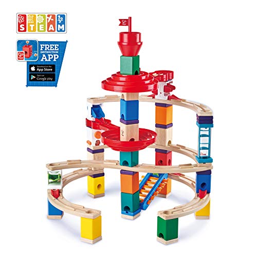 Hape Wooden Quadrilla Super Spirals Marble Run| STEM Building Blocks Toy for Kids - sctoyswholesale