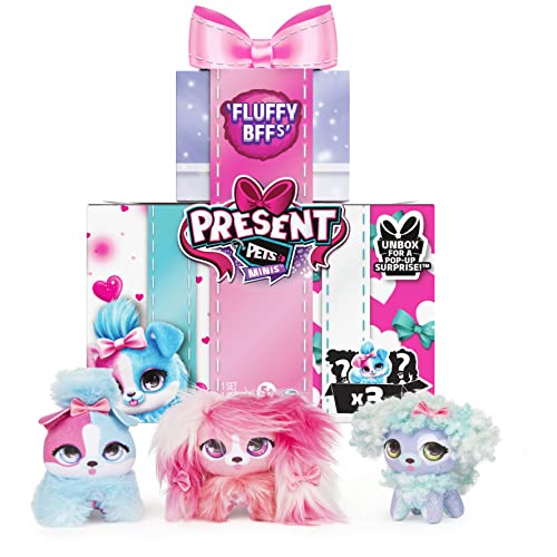Present Pets Minis, Fluffy BFFs 3-Pack of 3-inch Plush Toys, Kids Toys for Girls Aged 5 and up - sctoyswholesale