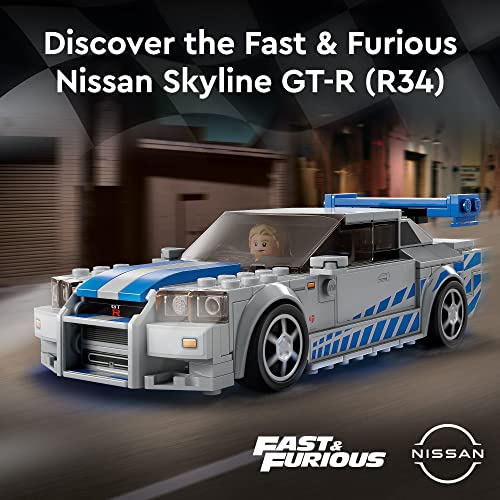 LEGO Speed Champions 2 Fast 2 Furious Nissan Skyline GT-R (R34) 76917 Building Toy Set for Kids, Boys, and Girls Ages 9+ (319 Pieces)