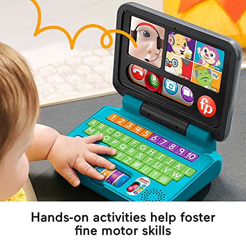 Fisher-Price Laugh & Learn Let's Connect Laptop, Electronic Toy with Lights, Music and Smart Stages Learning Content for Infants and Toddlers