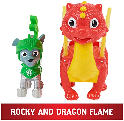 PAW Patrol, Rescue Knights Rocky and Dragon Flame Action Figures Set, Kids Toys for Ages 3 and up - sctoyswholesale