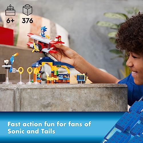 LEGO Sonic The Hedgehog Tails’ Workshop and Tornado Plane 76991 Building Toy Set, Airplane Toy with 4 Sonic Figures and Accessories for Creative Role Play, Gift for 6 Year Olds who Love Gaming