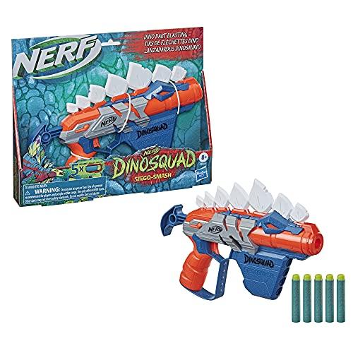 NERF DinoSquad Stegosmash Dart Blaster, 4-Dart Storage, Pull-Back Priming Handle - sctoyswholesale