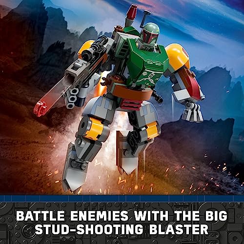 LEGO Star Wars Boba Fett Mech 75369 Buildable Star Wars Action Figure, This Posable Mech Inspired by The Iconic Star Wars Bounty Hunter Features a Buildable Shield, Stud Blaster and Jetpack