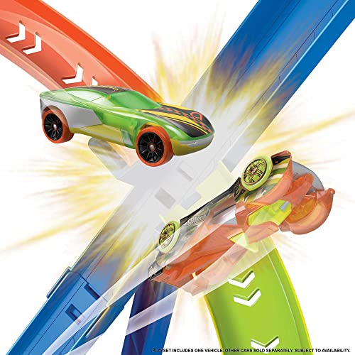 Hot Wheels Action Spiral Speed Crash Track Set, Tall Motorized Track Set with 3 Crash Zones, Includes 1 Toy Car - sctoyswholesale