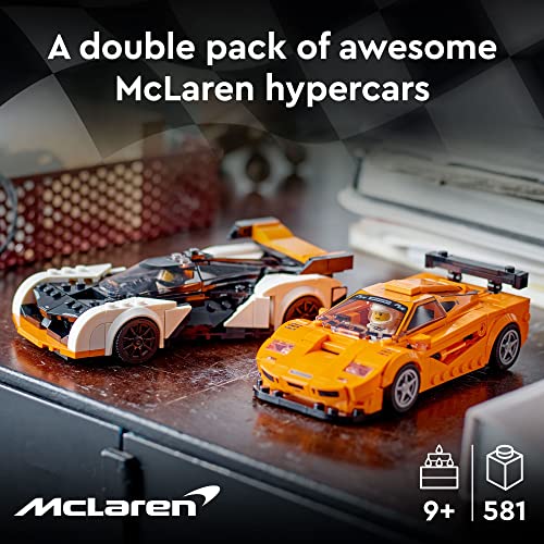 LEGO Speed Champions McLaren Solus GT & McLaren F1 LM, 2 Iconic Race Car Toys, Hypercar Model Building Kit, Collectible 2023 Set
