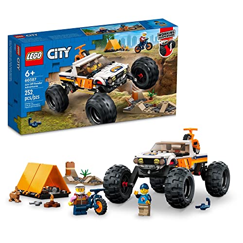 LEGO City 4x4 Off-Roader Adventures 60387, Camping Set, Monster Truck Style Car Toy