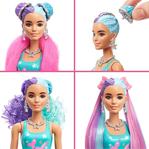 Barbie Color Reveal Glitter! Hair Swaps Doll, Glittery Pink with 25 Hairstyling & Party-Themed Surprises