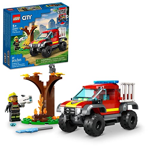 LEGO City 4x4 Fire Engine Rescue Truck 60393, Toy for 5 Plus Year Old Boys & Girls