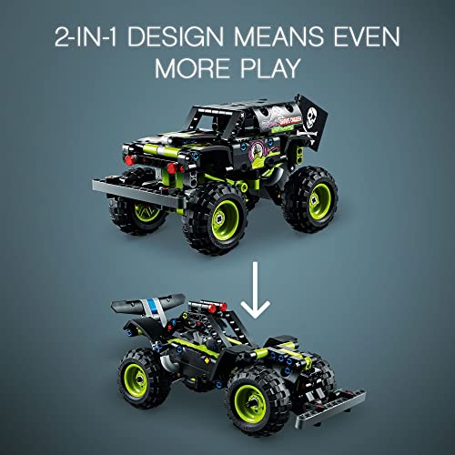 LEGO Technic Monster Jam Grave Digger 42118 Set - Truck Toy to Off-Road Buggy, Pull-Back Motor, Vehicle Building and Learning Playset, Birthday Gift for Monster Truck Fans, Kids, Boys, Girls Ages 7+
