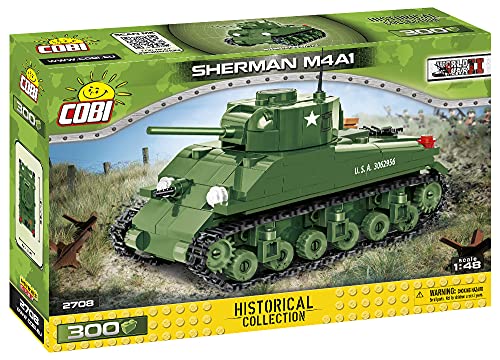 COBI Historical Collection M4A1 Sherman Tank, Green - sctoyswholesale