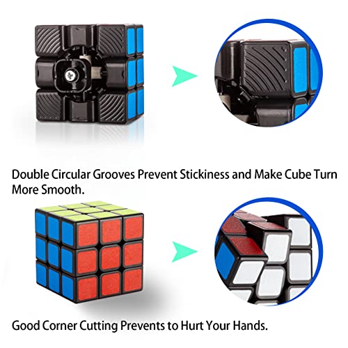 Speed Cube 3x3 Smooth Turning Magic Cube 3x3x3 Brain Teaser Puzzle Cube Sticker - sctoyswholesale