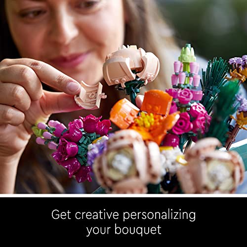 LEGO Icons Flower Bouquet 10280 Artificial Flowers, Set for Adults, Decorative Home Accessories, for Her and Him, Botanical Collection