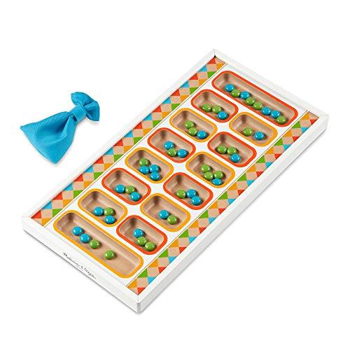 Melissa & Doug Wooden Mancala Board Game with 48 Game Pieces (8.5” W x 16.75” L x 1.25” D, Great Gift for Girls and Boys - Best for 6, 7, 8 Year Olds and Up) - sctoyswholesale