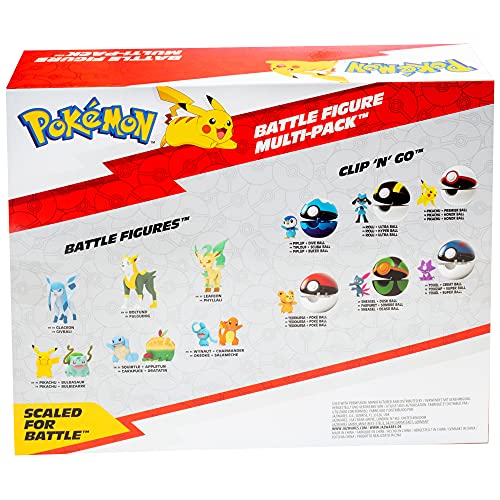 Pokémon Battle Ready! Figure Set Toy, 8 Pieces - Includes 4.5" Ponyta & 2" Pikachu, Eevee, Wooloo, Sneasel, Yamper, Sirfetch'd & Morpeko