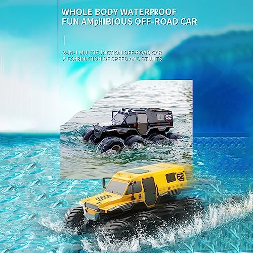 CONQUEROR Amphibious Remote Control Car, 8WD RC Cars, 2.4GHz Remote Control, Waterproof Off Road RC Monster Truck