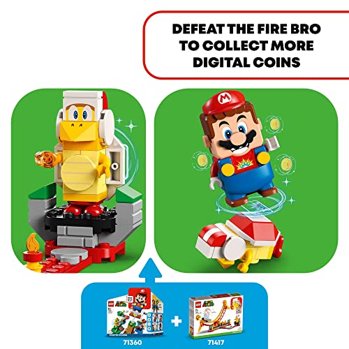 LEGO Super Mario Lava Wave Ride Expansion Set 71416, with Fire Bro and 2 Lava Bubbles Figures