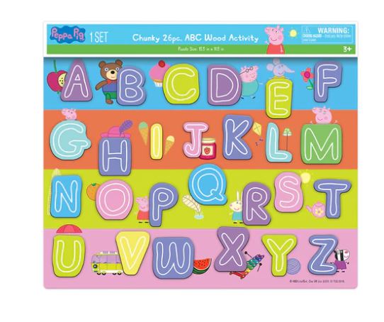 Wood Puzzle Wood Activities  Peppa Pig 26 Piece Chunky ABC