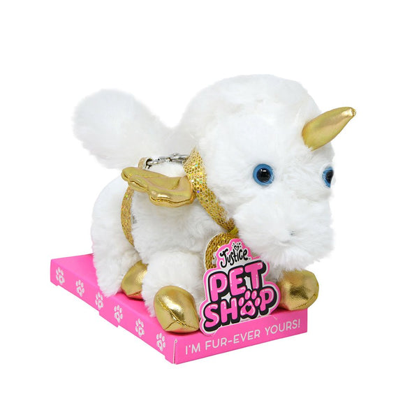 Justice Pet Shop White Unicorn Starry, Plush 5" - sctoyswholesale