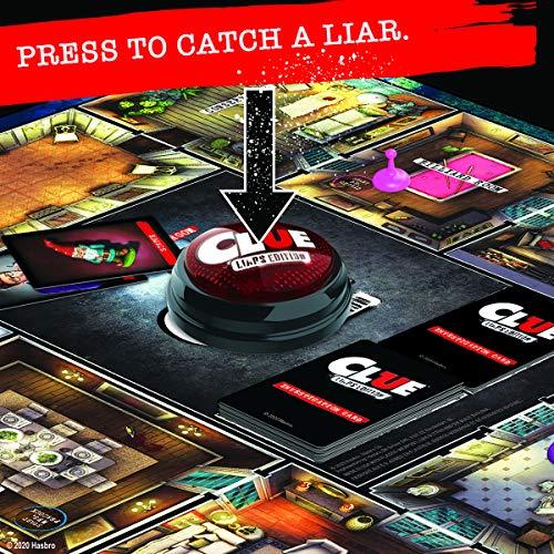 Clue Liars Edition Board Game; Murder Mystery Game for Kids 8 and Up; Expose Dishonest Detectives with The Liar Button - sctoyswholesale