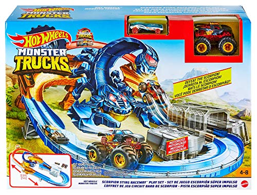 Hot Wheels Monster Trucks Scorpion Raceway Boosted Set with Monster Truck  and Hot Wheels car and Giant Scorpion Nemesis – StockCalifornia