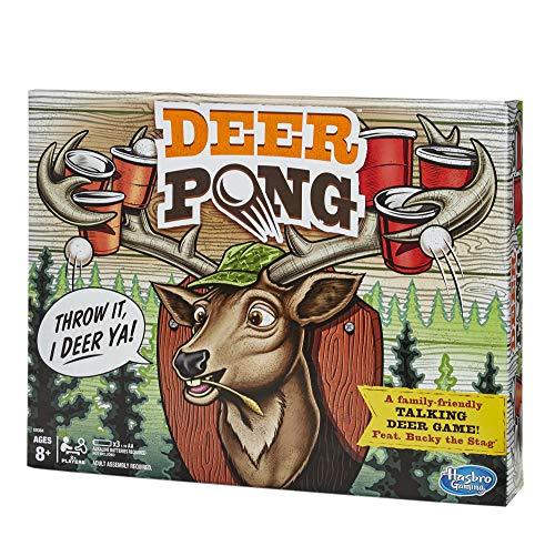 Deer Pong Game, Features Talking Deer Head and Music, Includes 6 Party Cups and 8 Balls - sctoyswholesale