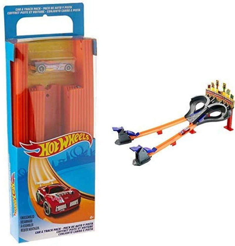 Hot Wheels Track Builder Straight Track with Car 15 Feet [Styles