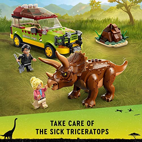 LEGO Jurassic Park Triceratops Research 76959 Jurassic World Toy, Fun Summer Toy and Birthday Gift Idea for Kids Ages 8 and Up, Featuring a Buildable Ford Explorer Car Toy and Dinosaur Figure