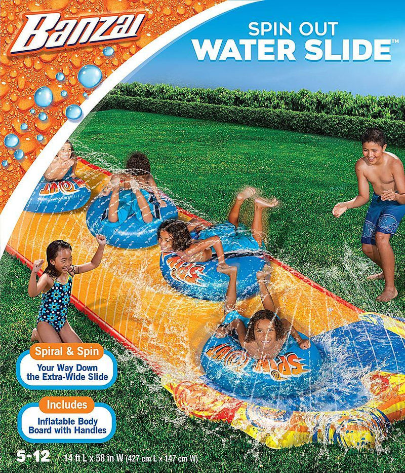 Spin Out Extra Wide Inflatable Outdoor Water Slide - sctoyswholesale