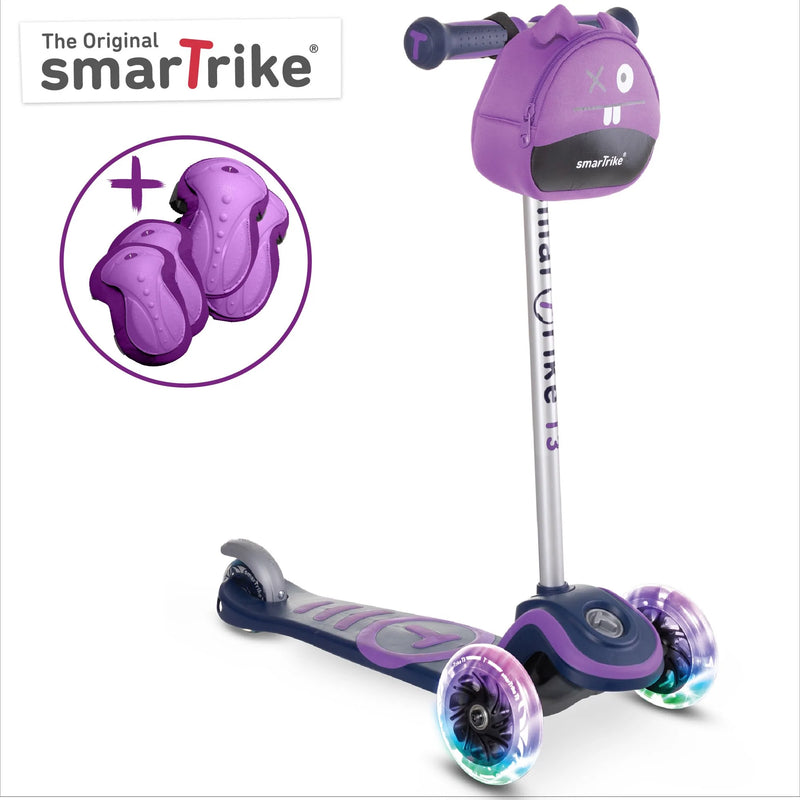 SmarTrike T3 2-in-1 Kids Scooter with Safety Gear Included, 2Years+