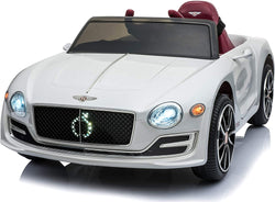 Bentley EXP12Kids Ride on Toy Car, 12V Battery Powered Children Electric 4 Wheels w/ Parent Remote Control, Foot Pedal, 2 Speeds, Music, Aux, LED Headlights (White) - sctoyswholesale