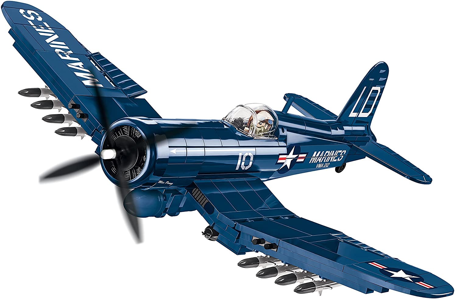 COBI Historical Collection AU-1 Corsair American Fighter Plane, Blue - sctoyswholesale