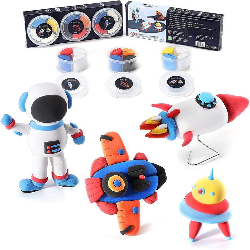 The Spaceship Modeling Clay Craft Kits | 12 Color Premium Soft Air Dry Clay - sctoyswholesale