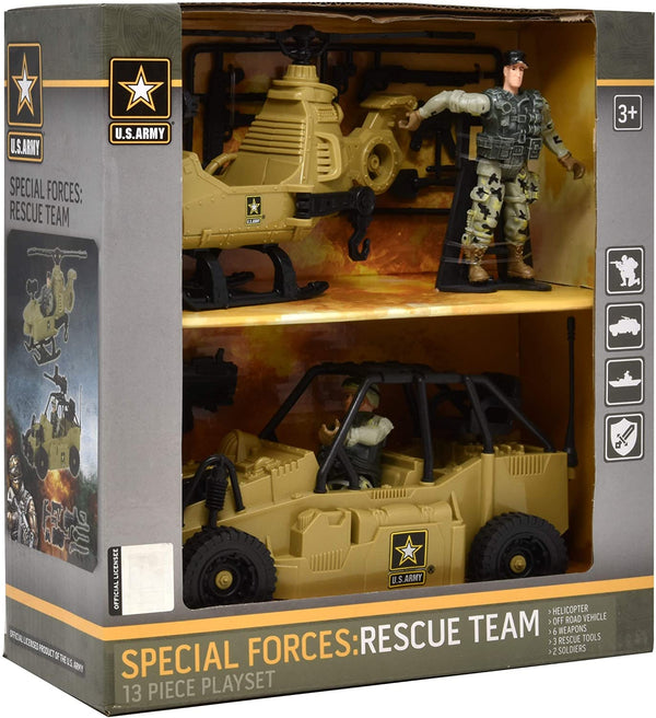 US Army Special Forces Rescue Team 13 Piece Play Set - sctoyswholesale