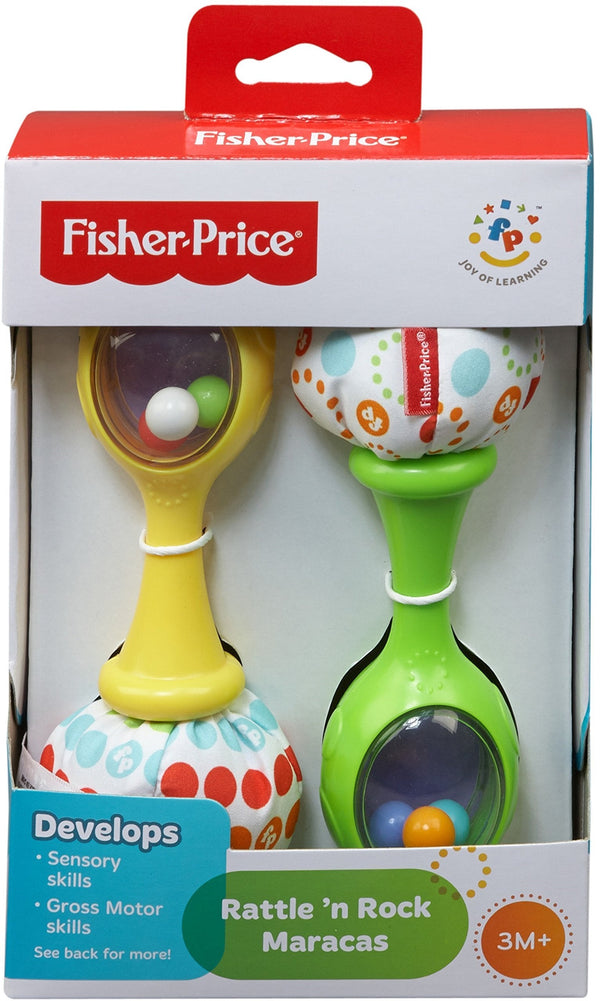 Fisher-Price Rattle N Rock Maracas, Green/Yellow – Square Imports