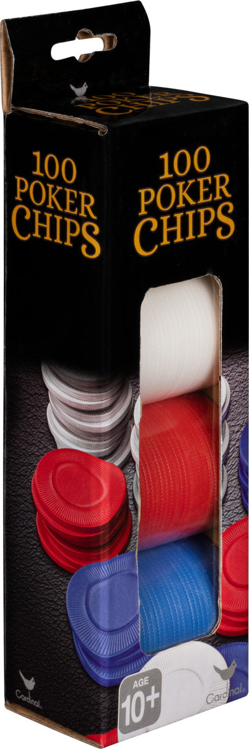 Poker Chips, 100 Red, White, and Blue