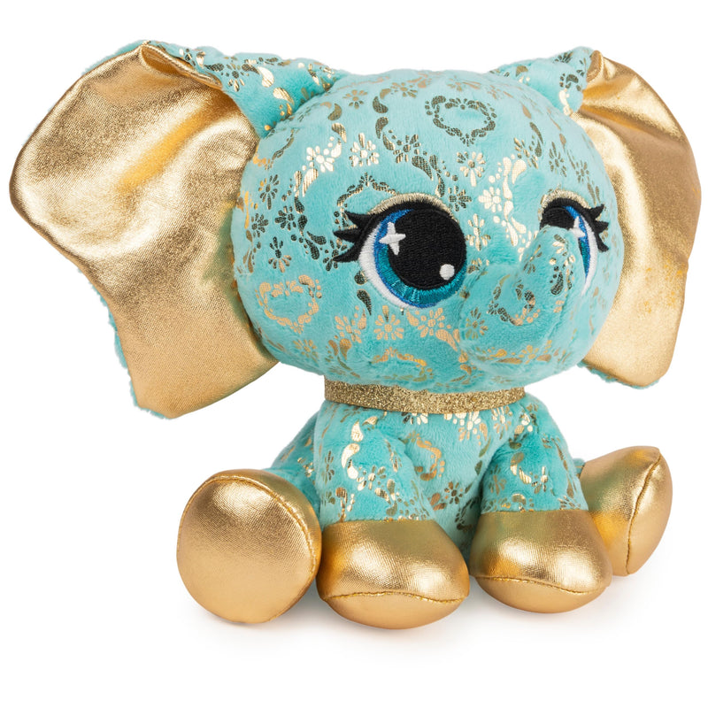 GUND PLushes Designer Fashion Pets Bella L’Phante Limited Edition Elephant Stuffed Animal, Turquoise/Gold, 6”