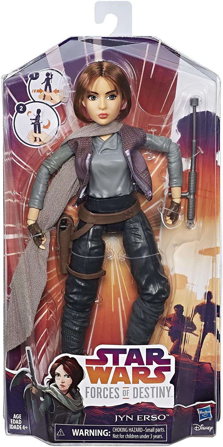 Jyn Erso Action Figure in its packaging. 