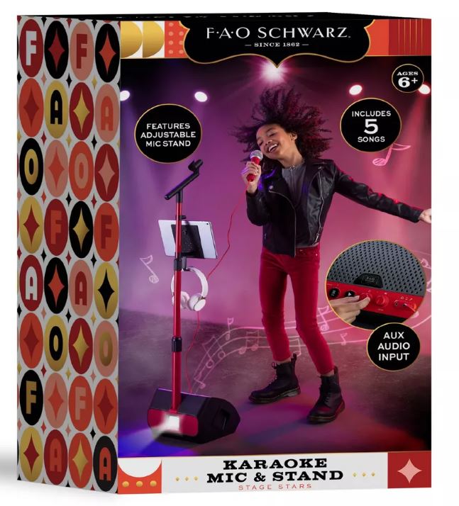 FAO Schwarz Microphone with Stand and Tablet Holder