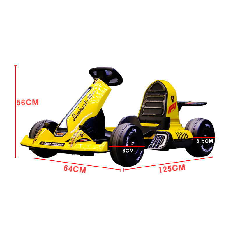 Electric Go Kart for Kids 12V7AH Battery Powered Ride On Cars with Parent Remote Control for Boys Girls Age 3-8 Electric Ride On Toy Gift Adjustable Seat Safety Belt USB Port Horn