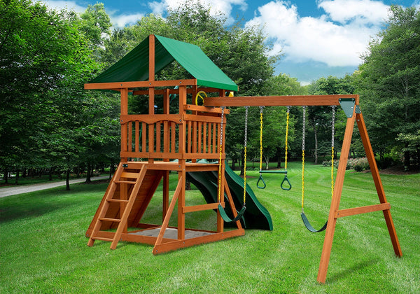 OUTING WITH DUAL SLIDES SWING SET - sctoyswholesale