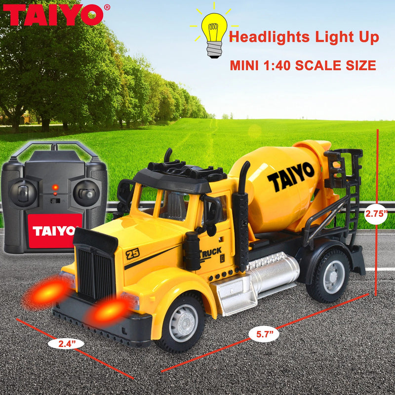 Taiyo RC Cement Mixer Truck, 1:40 Scale Mini - sctoyswholesale