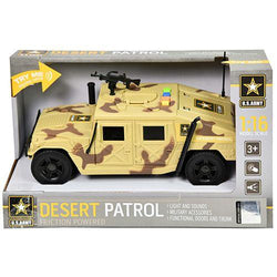 US Army Friction Powered Military Truck Desert Patrol - sctoyswholesale