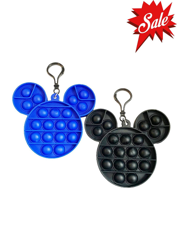 Disney Junior Mickey Shape Pop Fidget Toy Backpack Clip For Boys or Girls (Colors May Vary)