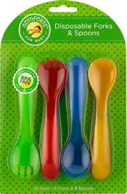 Disposable Forks and Spoons for Baby 12-24 Months (Variety colors) - sctoyswholesale
