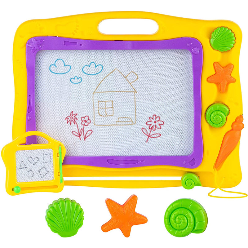 Magnetic Drawing Board Pad For Kids And Toddlers - 16 Inch Large Writing Board With Stamps Extra Travel Doodle Included - For Boys And Girls