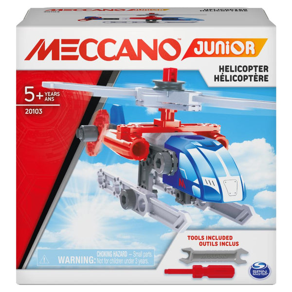 Meccano Junior, Helicopter STEAM Model Building Kit, for Kids Aged