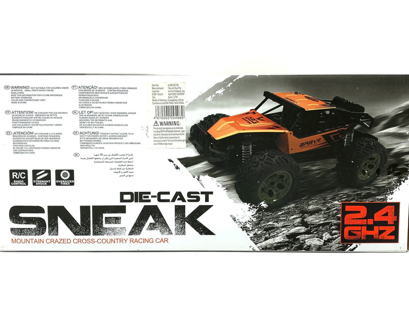 Remote Control Racing Car, Die-Cast Sneak - Gold, Green - sctoyswholesale