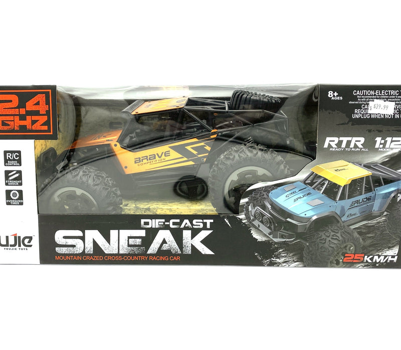 Remote Control Racing Car, Die-Cast Sneak - Gold, Green - sctoyswholesale